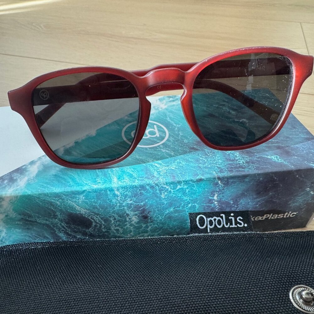 Opolis Optics Briny Sunglasses – Deep Red --Recycled Ocean Plastic, Polarized
